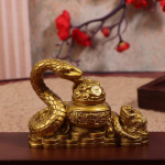 1 vnt Auksinė Feng Shui Gyvatės Rupūžės statulėlė Moneta Pinigai Turtai Laimė Namų direktorius