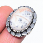 Dendrite Opal Handmade 925 Sterling Silver Jewelry Ring Size 7.5 r0z31