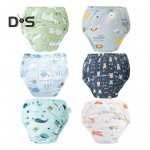 6 vnt. puodelių treniravimo apatiniai kvėpuojantys kūdikių sauskelnės nepralaidūs tualeto treniravimo kelnaitės reguliuojamos elastinės juostos mažylio &scaron;lapinimosi kelnės S 6pcs