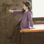 2&ndash;12 m vaikams Drabužiai Mergaičių vilnonė striukė Ilgi vaiki&scaron;ki paltai Bowknot Madingi paltai pavasario ruduo žiema kūdikių vir&scaron;utiniai drabužiai 12T violetinė