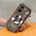 Mink&scaron;tas silikoninis kvadratinių kopėčių spausdinimo ra&scaron;tų telefono korpusas, pilnas dangtis, fotoaparatas, atsparus smūgiams, guminis dėklas, skirtas Vivo Vivo Y7S ruda