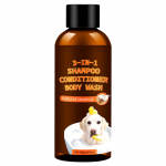 &Scaron;unų &scaron;ampūnas, kondicionierius ir kūno prausiklis 3 viename, skirtas katėms ir &scaron;unims i&scaron;lyginti, 100 ml One Size ruda