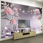 Modernus 3D sieninis fototapetas Rožių gėlės Tapetai Svetainė TV Sofa Miegamasis Romanti&scaron;ki sieniniai pie&scaron;iniai Namų dekoras 300 cm(W) x 200 cm(H)