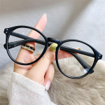 Leopardo ra&scaron;to didelio rėmelio akiniai nuo mėlynos &scaron;viesos, paprasto veido plok&scaron;ti akiniai, moteri&scaron;kas madingas akinių rėmelis