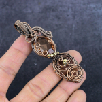 Natural Morganite Gemstone Handmade Copper Wire Wrap Jewelry Pendant 3.35 u1e56