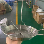 Nerūdijančio plieno grotelių laikiklis, BBQ įrankis, vertikalios sraigtinės grotelės, 3 priedai, nuimamas, kepsninė