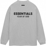 Fear of God Essentials Džersio ilgomis rankovėmis mar&scaron;kinėliai &Scaron;viesiai pilki vyri&scaron;ki vir&scaron;utiniai drabužiai 125HO244378F L