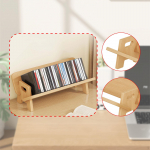 Knygų laikiklis stovas biurui su vinilinių plok&scaron;telių ekspozicija 40cmx25cmx18.5cm