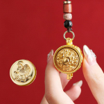 Dvylika Zodiako Imituoto Žalvario Lobių Dubuo Besisukantis Vyrai ir Moterys Kabanti Dekoracija Automobilio Raktų Pakabukas