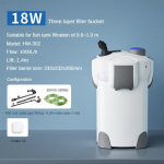 Tylus Akvariumo Filtro Kibiras Žemo Vandens Lygio I&scaron;orinis Filtro Cilindras Akvariumo Vandens Valymo Filtravimo Įranga HW-302