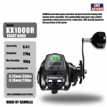 Naujas didelis skaitmeninis ekranas elektroninis ekranas, atsparus vandeniui jaukų žvejybos ritė, skirta giliavandenei poledinei žūklei &scaron;amų saulės energija + USB įkrovimo metalinis pagrindas Left Hand