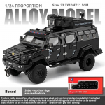 1/24 mastelio Kardadantis Tigras Sprogimui atsparus automobilio modelis Lydinio lietas Policijos &scaron;arvuotas visureigis Automobilio modelis Gimtadienio dovana Berniukui juoda
