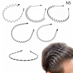 Neslystantis juodas metalinis banguoto stiliaus sportinis plaukų lankelis, patvarus, vyrams, moterims, unisex, kasdienis, suaugusiųjų galvos apdangalas, berniukui, dovana