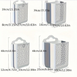 Sulankstomas skalbinių krep&scaron;ys Modernus plastikinis i&scaron;pjovomis Montuojamas ant sienos laikymo konteineris Be gręžimo drabužiams, žaislams, užkandžiams, vaisiams, skalbinių krep&scaron;iai 1pc 39*27cm balta