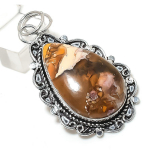 Brecciated Mookaite Gemstone Handmade 925 Sterling Silver Pendant 2.32 s7t59