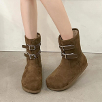 Kailiniai moteri&scaron;ki kulk&scaron;nies batai Zom&scaron;iniai plok&scaron;čiapadžiai batai Moteris 2025 m. žiemos mados tendencija Nauja prekės ženklo dizainerio suknelė vaik&scaron;čiojanti jauki laisvalaikio mujer botas 40