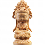 Medžio drožyba Animacinis Guanyin Statula Rankų darbo Kietmedis Budistinis Feng &Scaron;ui Guanyin Namų Kambario Biuro Dekoracija Statula