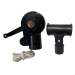 Assembly of Crank Handle and Steering Bracket for Outdoor Umbrella in Garden Setting juoda
