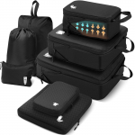 Samfolk Kelioniniai Kompresiniai Kompresiniai Pakavimo Drabužių Verslo Dideli Maži Daiktų Kelioniniai Apatiniai Apatiniai su Rai&scaron;teliais Erdvę Taupantys Mai&scaron;eliai, 8 dalių rinkinys, Mai&scaron;eliai, juoda