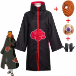 Naruto Tobi Obito Cosplay Kostiumas Akatsuki Ilgomis Rankovėmis Apsiaustas Helovino Karnavalas Juokingas Suaugusiųjų Cosplay Kostiumas as the picture-L black