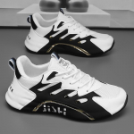 Prabangūs vyri&scaron;ki sportbačiai Auk&scaron;tos kokybės odiniai laisvalaikio batai vyrams Madingi sportiniai batai Platforma Patogūs vyri&scaron;ki bėgimo bateliai 42 juoda