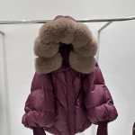 Žieminė kailinė pūkinė striukė su gobtuvu moterims, sutir&scaron;tintas &scaron;iltas paltas su rankovėmis, pūkinis vidutinio ilgio S