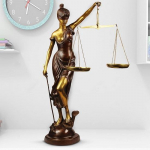 Didelė žalvarinė 76,2 cm Andha Kanoon statula užri&scaron;tomis akimis Teisingumo deivė Murti skulptūra užri&scaron;tomis akimis Insaaf Ka Taraju eksponatas Murti namų dekoras