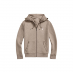 Polo Ralph Lauren Ss24 Vienspalvis su i&scaron;siuvinėtu logotipu Užtraukiamas su gobtuvu Ilgomis rankovėmis Vyri&scaron;ki džemperiai Tamsiai pilkai rudas MNPOKNI16823458-200 S