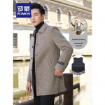 LOMON Men's Mid-Length Wool Blend Overcoat 3XL 190