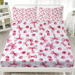 3D Individualizuotas Patalių Komplektas Rožinis Kaspinas Paklodė Patalių Komplektas Žavus Stilius &Scaron;velnus Odai Tinka Mergaičių Miegamiesiems Fitted Bed Sheet&Twin99x190cm