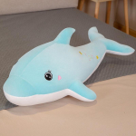 Mink&scaron;ta delfino pagalvė pliu&scaron;inis žaislas lėlė akvariumo banginio lėlė vaiki&scaron;ka raminanti skudurinė lėlė dovana 60cm（0.45kg） mėlyna