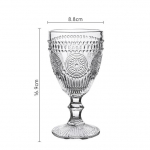 300 ml taurė Ins stiliaus kokteilių stiklas Auk&scaron;ta kojelė Puodelis su reljefiniu saulėgrąžų ra&scaron;tu Vandens puodeliai Sulčių puodelis Kavos puodelis virtuvei, barui