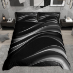 Homewish Neoninių Bangų Linijų Antklodės Užvalkalų Rinkinys Juodas Geometrinis Lovos Rinkinys Modernaus Abstraktaus Meno Antklodės Užvalkalų Rinkinys 150*200cm 3pcs