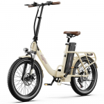 Elektrinis dviratis Sulankstomas Onesport 20 250W Variklis LCD Ekranas 48V 17AH Palaikomas Bluetooth Didžiausias Greitis 25Km/h 7 Pavaros Smėlio Spalvos OT16