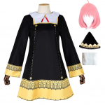 Anime Cosplay Rožinis Mielas Helovinas Populiaraus Anime Personažo Cosplay Kostiumas Plaukų Aksesuaras Kojinės Perukas Pilnas Komplektas su Peruku ir Plaukų Aksesuaru Mielas Kostiumas