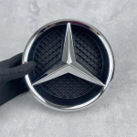 Kar&scaron;tas automobilio lipdukas Benz grotelių ženklelis Tinklelio stiliaus Priekinis emblema Mercedes benz AMG A B C E CLA CLS SLK GL Metris GLK GLA G R V V R-W251 2011-2017 sidabras
