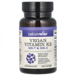 NatureWise, vegani&scaron;kas vitaminas K2, MK-7 ir MK-4, 90 daržovių mink&scaron;tųjų gelių