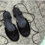 Nauji Rankų Gamybos Moteri&scaron;ki Austi Basutės Retro Baotou Sandalai Sekli Burna Plok&scaron;ti Baleto Batai Tikra Oda Mary Jane Batai Moterims 35