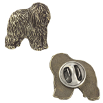 Polish Lowland Sheepdog, PON, Valee Sheepdog II - Dog brooch in a gift box, elegant pin, lapel pin for Art-Dog brand jacket sidabras