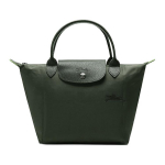 Longchamp Le Pliage Green 23 Trumpa rankena Ekologi&scaron;kas drobės koldūno formos pirkinių krep&scaron;ys Mažas moteri&scaron;kas krep&scaron;ys Mi&scaron;ko žalias 1621919479 Basic Set (Bag)