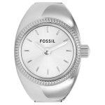 FOSSIL Laikrodis ant rie&scaron;o Kvarcinis mechanizmas Nerūdijančio plieno apyrankė 15mm Sidabrinis ciferblatas Moteri&scaron;kas laikrodis Atsparus vandeniui 50m ES5245 Silver Dial