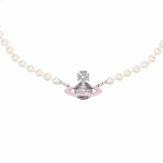 Vivienne Westwood Roxanne Keraminis Saturno Pakabukas Karoliai Moteri&scaron;ki karoliai Sidabriniai 6301011G02P308P308 Box
