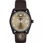 Emporio Armani Tazio Smėlio spalvos Odinis/Rudas Vyri&scaron;kas Kvarcinis Laikrodis AR6081 smėlis