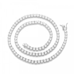 Sertifikuotas mozanito teniso vėrinys 3/4/5/6 mm, vientisas 925 sidabras, deimantiniai teniso vėriniai moterims, vyrams, GRA 6.5 inch(16cm)&3mm moissanite