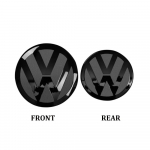 2026 Kar&scaron;tas VOLKSWAGEN VW 2 vnt. Priekinis ir galinis emblema VW Golf 6/Golf 7/Golf 7.5/Golf 8 Neįtakoja ACC Modifikuotas Juodas Ženklelis F GOLF 7.5 (MK7.5)