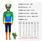 Naujas Helovino Brawl Stars cosplay cosplay kostiumas vienas gabalas pėdkelnės kostiumas 140 blue