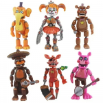 6 vnt. FNAF figūrėlės Freddy Bonnie Foxy Fazbear me&scaron;kinas Penki naktys PVC modelis Veiksmo figūrėlės Žaislai vaikams Gimtadienio dovana