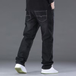 Vyri&scaron;ki juodi džinsai kelnės Didelio dydžio kelnės Džinsai Hombre Plačios kojos džinsai Pantalon Homme Baggy Jeans 50 black