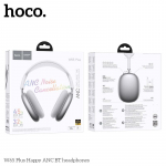HOCO W65 Plus ANC Triuk&scaron;mo Slopinimo Bluetooth Ausinės Ant Ausų Belaidės Didelės Ausinės Hifi Garsas Sportinės Ausinės Su Mygtuku sidabras