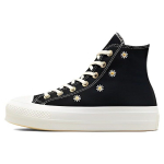 Converse moteri&scaron;ki CTAS Lift platforminiai auk&scaron;takulniai juodi su gėlių siuvinėjimu laisvalaikio batai A06115C EU 35